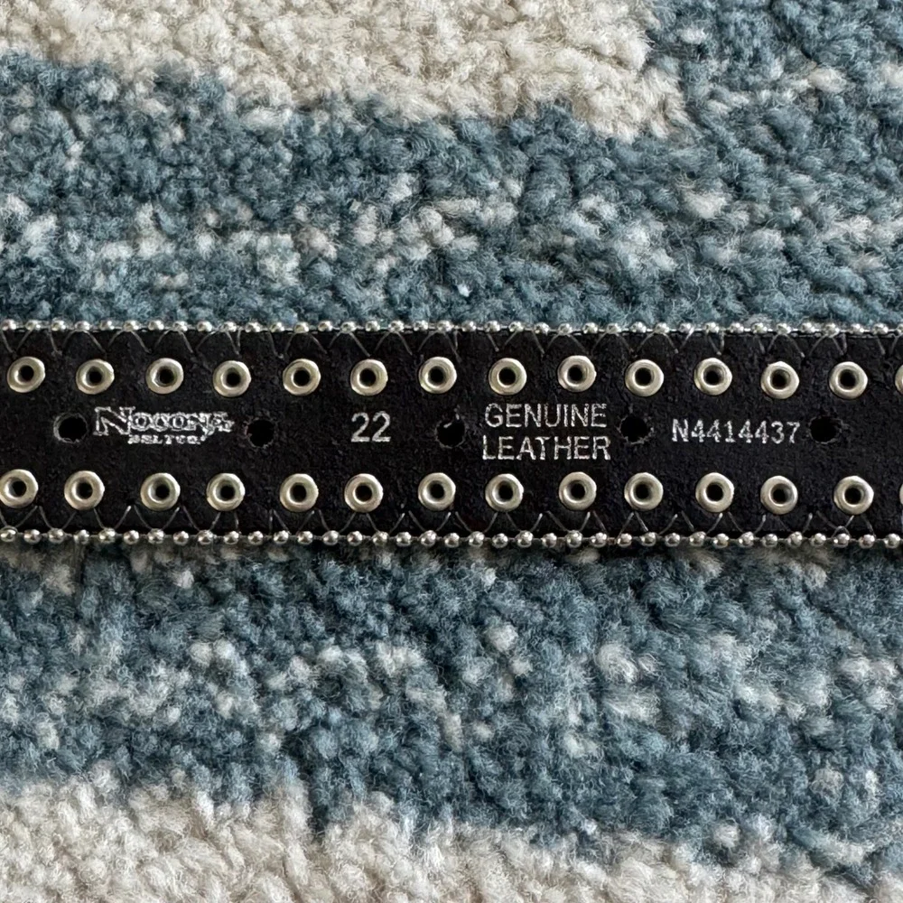 Nocona Cowgirls Rule Leather Belt Rhinestone Hair on Hide Brown Size 22